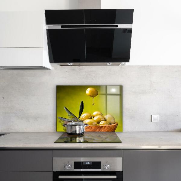 Küchenrückwand Spritzschutz Grüne frische Oliven