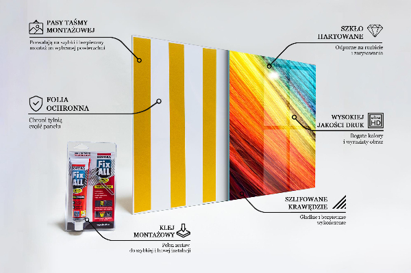Küchenrückwand Spritzschutz Buntes grafisches Regenbogenmuster