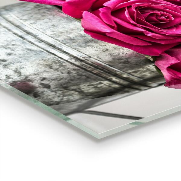 Küchenrückwand Spritzschutz Gießkanne mit einem Rosenstrauß