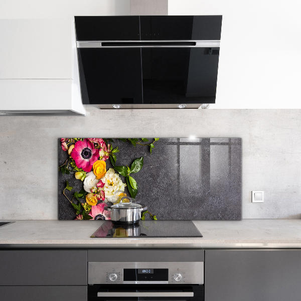 Küchenrückwand Spritzschutz Natürliche Blumenzusammensetzung