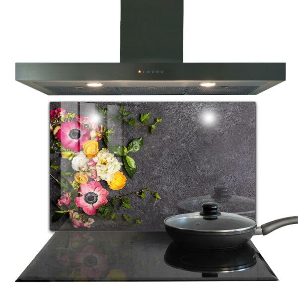 Küchenrückwand Spritzschutz Natürliche Blumenzusammensetzung