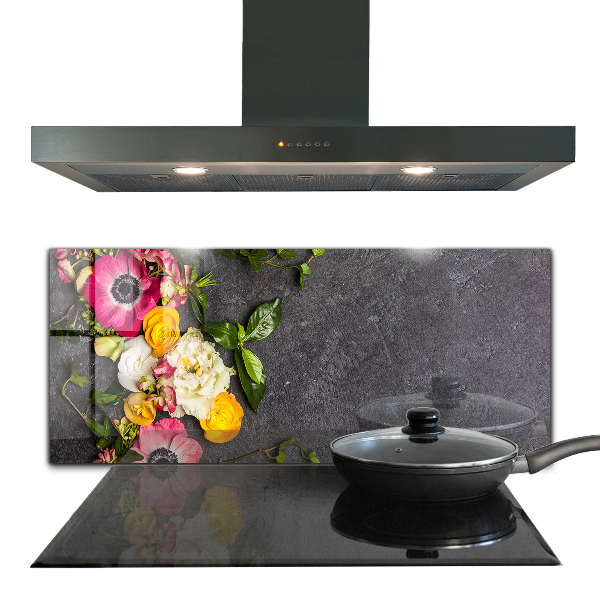 Küchenrückwand Spritzschutz Natürliche Blumenzusammensetzung