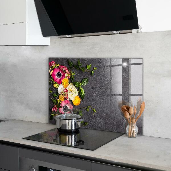 Küchenrückwand Spritzschutz Natürliche Blumenzusammensetzung