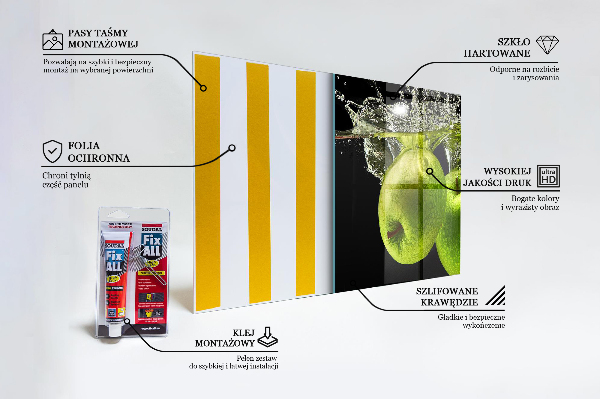 Küchenrückwand Spritzschutz Grüne Äpfel im Wasser