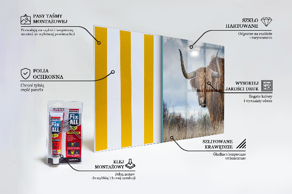 Küchenrückwand Spritzschutz Highland Boho Kuh