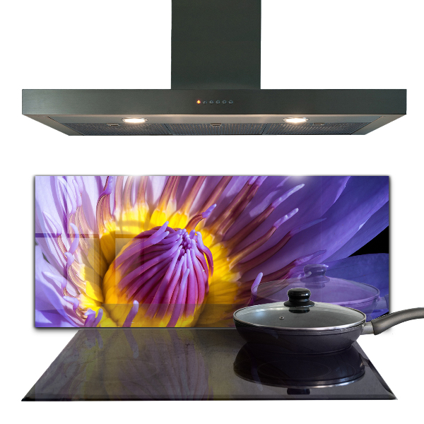 Küchenrückwand Spritzschutz Lila Blumendetails