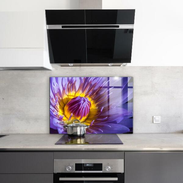 Küchenrückwand Spritzschutz Lila Blumendetails