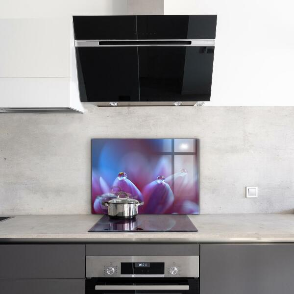 Küchenrückwand Spritzschutz Tautropfen Lila Blume