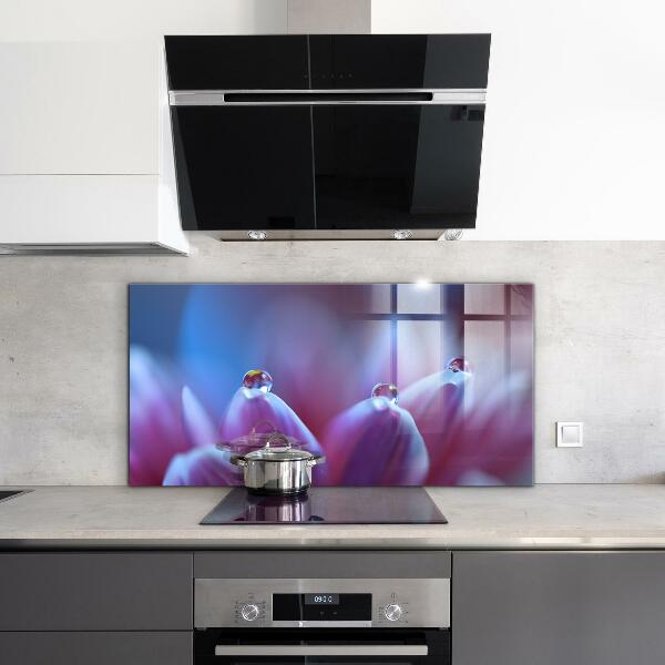 Küchenrückwand Spritzschutz Tautropfen Lila Blume