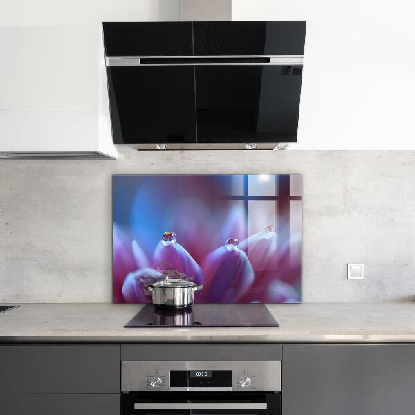 Küchenrückwand Spritzschutz Tautropfen Lila Blume