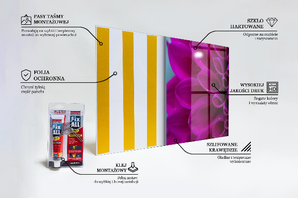 Küchenrückwand Fliesenspiegel Lila Blumendetails