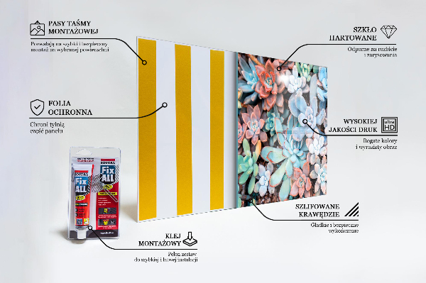 Küchenrückwand Fliesenspiegel Bunte Sukkulenten