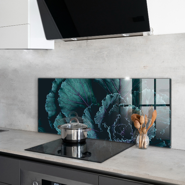Küchenrückwand Fliesenspiegel Kohlblätter dunkelgrün