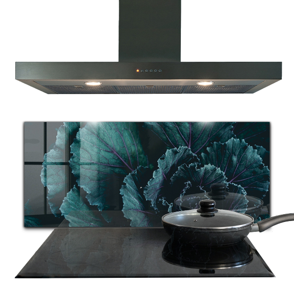 Küchenrückwand Fliesenspiegel Kohlblätter dunkelgrün