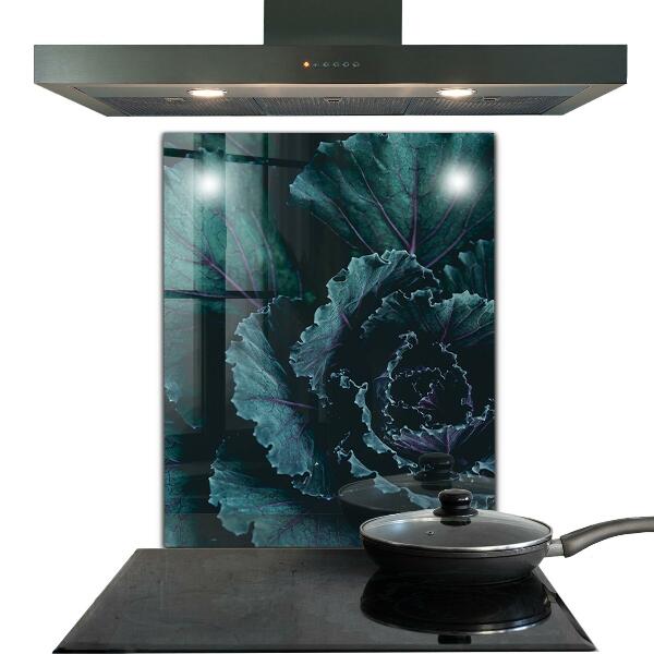 Küchenrückwand Fliesenspiegel Kohlblätter dunkelgrün