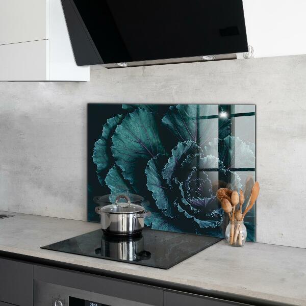 Küchenrückwand Fliesenspiegel Kohlblätter dunkelgrün