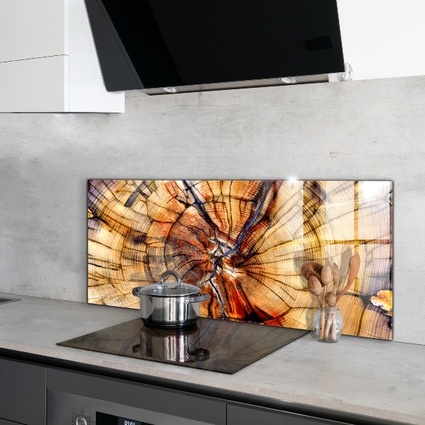 Küchenrückwand Fliesenspiegel Natürliche Holzmaserung