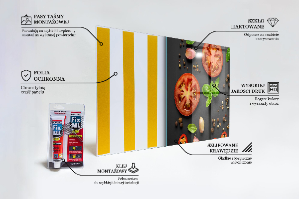 Küchenrückwand Spritzschutz Italienische Küche, Basilikum-Tomaten