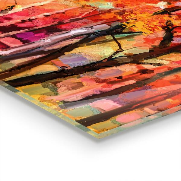 Küchenrückwand Spritzschutz Herbstbäume im Park