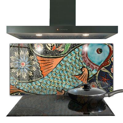 Küchenrückwand Spritzschutz Mosaik Fisch Vintage Keramik