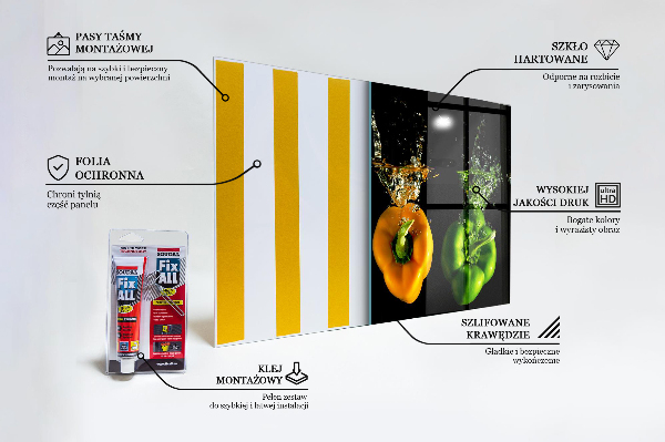 Küchenrückwand Spritzschutz Bunte Paprika unter Wasser