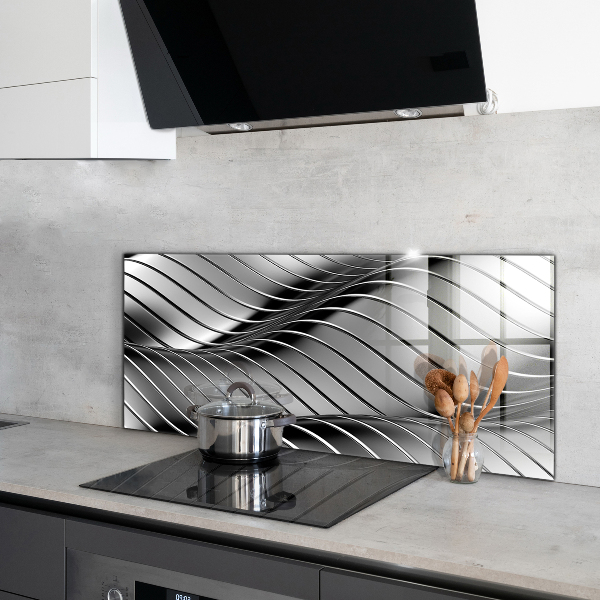 Küchenrückwand Spritzschutz Metallwellen-Abstraktion