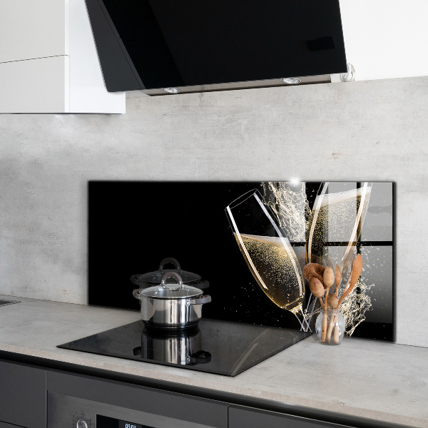 Küchenrückwand Spritzschutz Champagner-Nacht-Toast