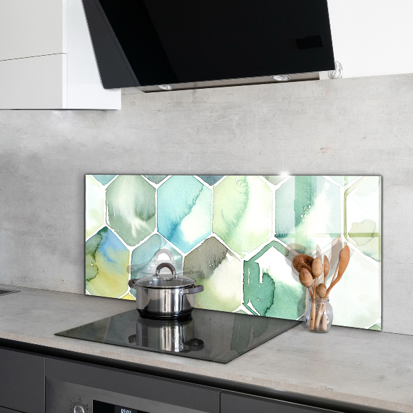 Küchenrückwand Spritzschutz Geometrische Aquarellmuster