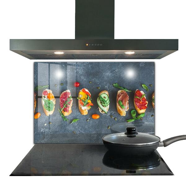 Küchenrückwand Spritzschutz Vorspeisen Appetitliche Sandwiches