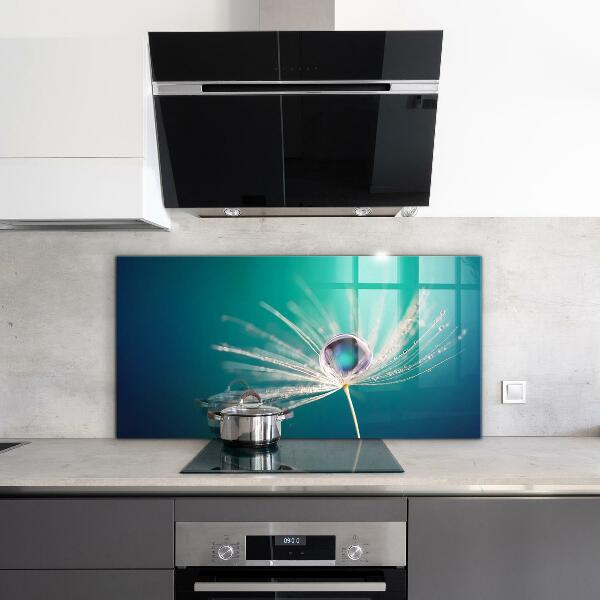 Küchenrückwand Fliesenspiegel Löwenzahn mit Tautropfen