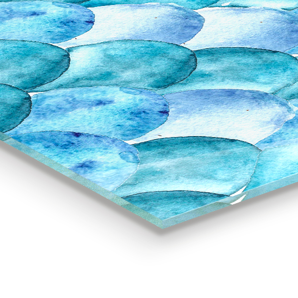 Küchenrückwand Spritzschutz Aquarell-Skalen-blaues Muster