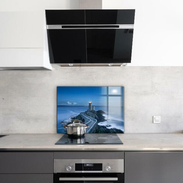 Küchenrückwand Fliesenspiegel Leuchtturm in der Abenddämmerung