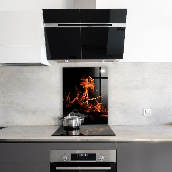 Küchenrückwand Fliesenspiegel Heiße Flammen eines Lagerfeuers
