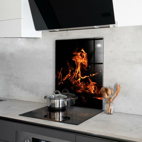 Küchenrückwand Fliesenspiegel Heiße Flammen eines Lagerfeuers
