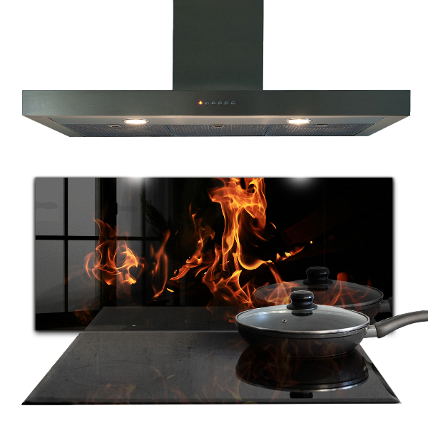 Küchenrückwand Fliesenspiegel Heiße Flammen eines Lagerfeuers