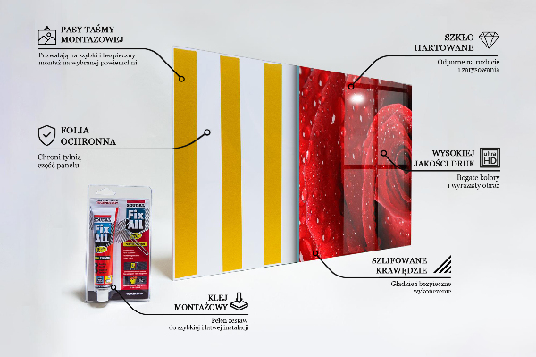 Küchenrückwand Spritzschutz Tautropfen auf einer roten Rose