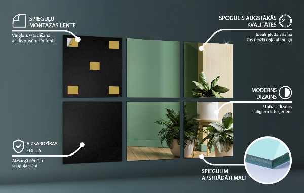 Spiegelfliesen 6 Stk. 16X16 cm