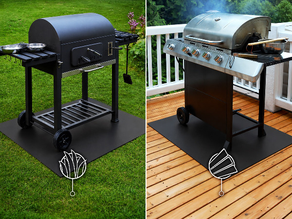 Viertelkreisförmige Grillunterlage Terrasse 100x100 cm