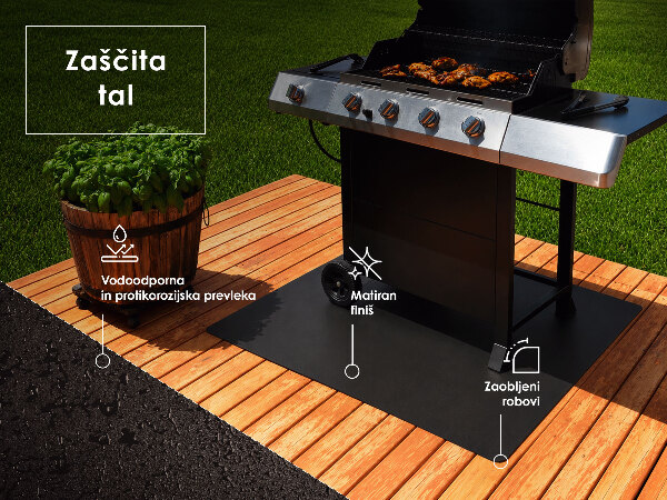 Halbovale Feuerfeste Grillunterlage 100x100 cm