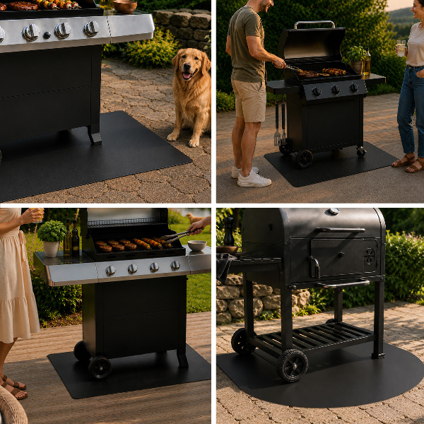 Halbovale Feuerfeste Grillunterlage 100x100 cm