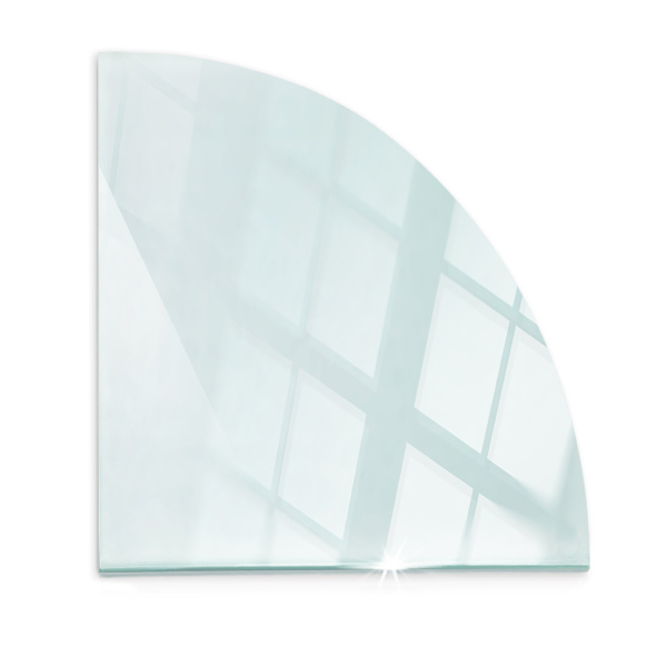 Glasplatte unter Kamin viertel 100x100 cm