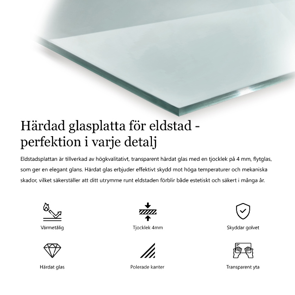 Glasplatte unter Kaminöfen quadrat h40