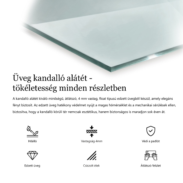 Glasplatte unter Kaminöfen quadrat h40