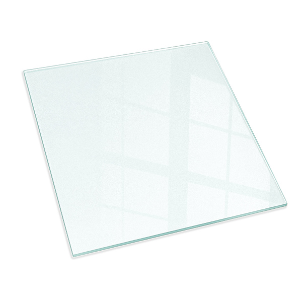 Quadratische transluzente Kamin Glasplatte 50x50 cm