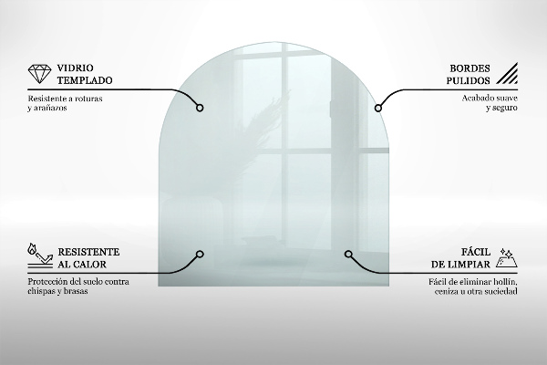 Glasbodenplatte für Kaminöfen halbovale 100x100 cm