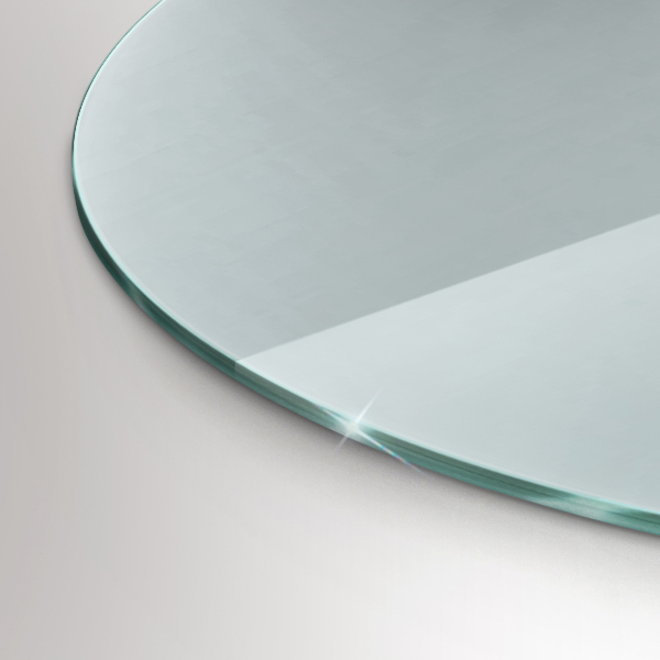 Glasbodenplatte für Kaminöfen halbovale 100x100 cm