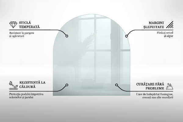 Glasbodenplatte für Kaminöfen halbovale 100x100 cm