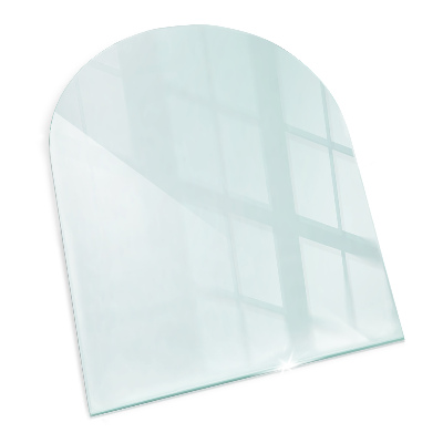 Glas unter Kamin halbovale 80x70 cm