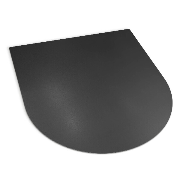Halbovale Vorlegeplatte für Kaminöfen aus Schwarzblech 80x70 cm