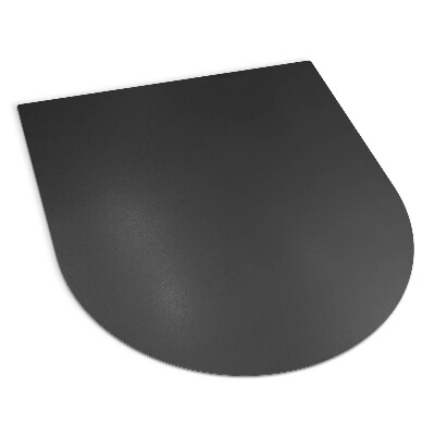 Funkenschutzplatte für Kaminöfen aus Schwarzblech in halbovaler Form 80x90 cm